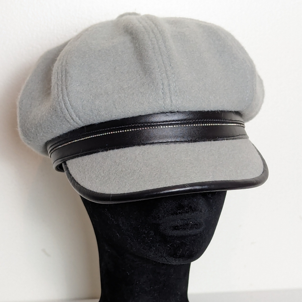 Gray Wool Blend Fiddler Cap